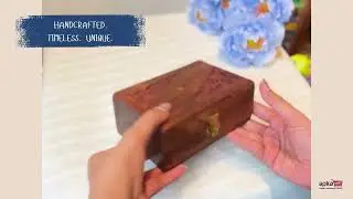 Handcrafted Engraved Wooden Jewelry Box | Antique Jewellery Box | Vintage Keepsake Organizer & Gift
