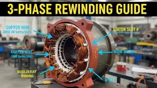3-Phase Motor Rewinding Complete Process | New Winding Method, Coil Data & Full Guide