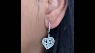925 SILVER HEART HOOP DANGLE EARRINGS FOR HER (MSE0344)
