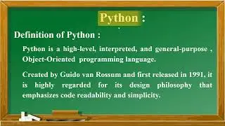 Python 2) Definition of Python | By #softech_computer_academy_hassan