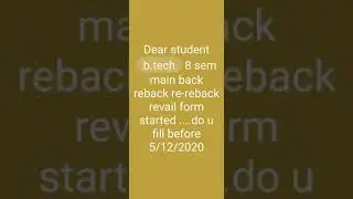 # RTU B.tech Revalution form of 8 sem revealed ...Do fast