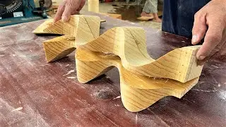 Unique and Easy-to-implement Wavy Table Leg Ideas // Amazing Woodworking Skills DIY Creative