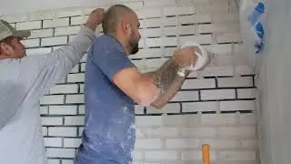 How to install interior white brick veneers.