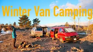 Winter Van Camping in 80's Toyota Vans