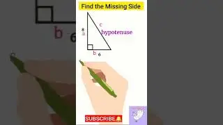 Find the Missing Side of the triangle | Triangle missing side | How to find hypotenuse | #shorts