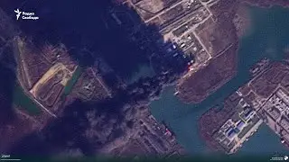 Satellite Imagery of Aftermath of Drone Strike on Port Temryuk! HUGE Fire