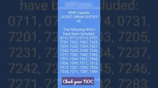SINP Latest draw at 65 points...??check your NOC