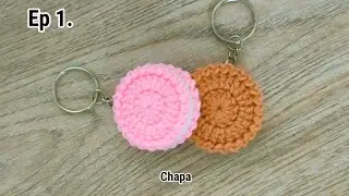 Ep1.🍪 Easy Crochet Biscuits Keychain Tutorial step by step #crochetkeychain