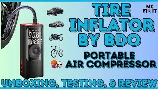 BDO Tire Inflator - Portable Air Compressor upto 150 PSI - 5 Presets &ndash; Unboxing, Testing, and Review