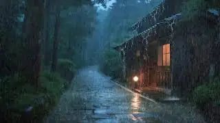 End of the day – Gentle rain ambience – Window view at night – Let stress go 😴🌧️
