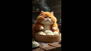 เจ้าแมวเหมียวทำซาลาเปา  (Orange cat made steamed bun)