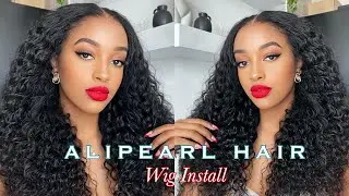 MY FAVORITE CURLY WIG// Deep Wave Wig Detailed InstaIl LACE MELTED | Alipearl Hair