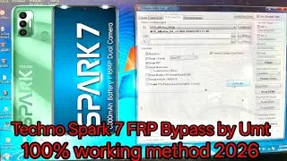 tecno spark 7 frp bypass umt //TecnoSpark 7 PR651 FRP Bypass UMT Pro//New Method 1000% working 2026