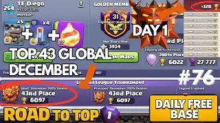 From RANK 43 GLOBAL DECEMBER to a Perfect Start | FREE TH18 BASE LINK | Daily Ranked Attacks #76