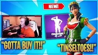 Streamer tfue reacts to the *NEW* Tinseltoes Skin and Crackdown Dance Emote! Fortnite Best Moments