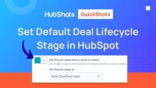 Set default Deal Lifecycle Stage in HubSpot
