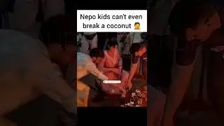 Nepo kids can't even able to break coconut😂|| #ranbirkapoor #janhvikapoor #priyankachopra #trending