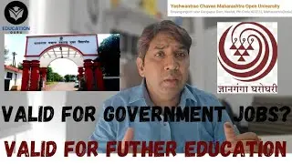 Is YCMOU Valid for Government Jobs? Is YCMOU approval by UGC? YCMOU Admissions process!