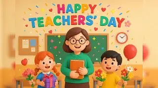 Happy Teachers&rsquo; Day Poem for Kids | 3D Cartoon Animation | Easy Poem with Repetition