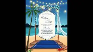 Beach- Theme Wedding Invitations | E-Invites | Custom Wedding Invitation