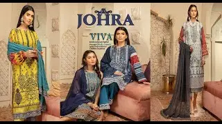 Johra | VIVA | Original | Digital Printed & Embroidered Slub Lawn 2021 | Summer dress design