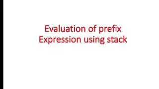 Evaluation of prefix Expression using stack