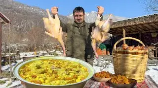 Самая вкусная деревенская еда зимой! Шеф-повар готовит печенье | Горная деревня