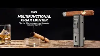 TISFA 3 Jet Torch Lighter with Cigar Punch Stand
