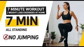 7 Minute Workout | Weight Loss Exercises at Home - All Standing | No Jumping | Wellness Explained
