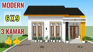 Desain Rumah Minimalis Modern 6x9 Meter - 3 Kamar Tidur