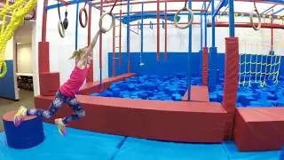 Addie Practices Ninja Warrior Playground style KID NINJA WARRIOR