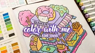 Color with me ASMR 🍩😺 Little Corner by Coco Wyo with Ohuhu markers ✍🏻