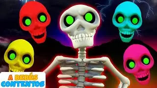 A Bebés Contentos |  5 Esqueletos Salieron Una Noch | Canciones Infantiles