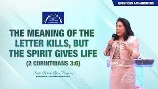 (English) The meaning of The letter kills, but the Spirit gives life - Sr. Maria Luisa Piraquive