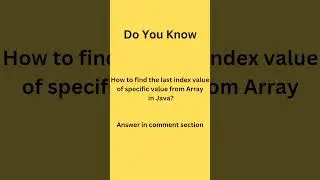 How to print last index value from array in java #java #programming #array #javaforbeginners #loop