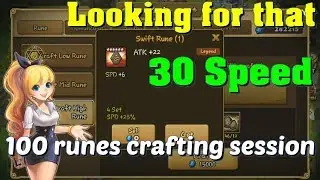 Summoners War - Need for Speed .. 100 Swift and Despair Runes Crafting Session.