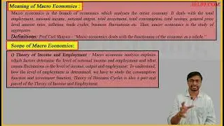 Meaning Scope of Macro Economics