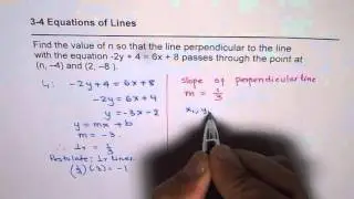 Challenge Find n For the Points to Be on Perpendicular Line
