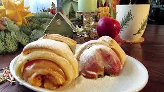 Очень простой десерт из ЯБЛОК и слоеного теста/baked APPLES/strudel mal anders/