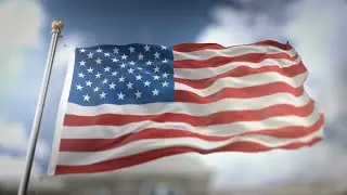 USA Flag Waving With Alpha Channel Motion Graphics