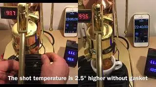 La Pavoni Millennium  with & without  thermal insulation gasket temperature comparison