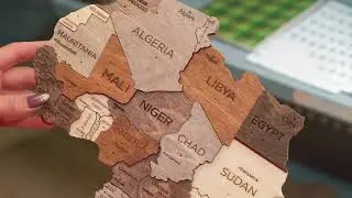 North Carolina wooden world map production