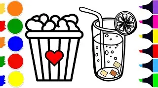 How to Draw DELICIOUS Popcorn and Soda Combo | Easy Step by Step Tutorial for Beginners