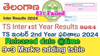Breaking news:ts inter results released||9+3 tsbie official announcement #tsbie