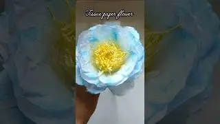 diy tissue paper flower blue flower craft #diy #craft #shorts #shortvideo