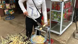 Sugarcane CUTTING MACHINE, Sugarcane Peeler, Juice Extractor, Sugarcane Worm for Vietnam street food