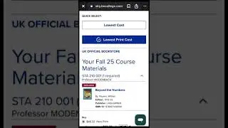 UK bookstore-  Watch this video to learn how to get your class course materials today.