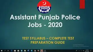 PPSC Assistant Punjab Police Jobs-2020 | Complete Test Preparation Guide