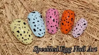 Speckled Easter Egg Shell Nails || Hand Painted Spotted Eggs Nail Art Tutorial