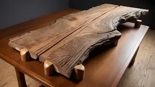 Extreme Wood Transformation: Building a High-End Designer Table from a Wrecked Log